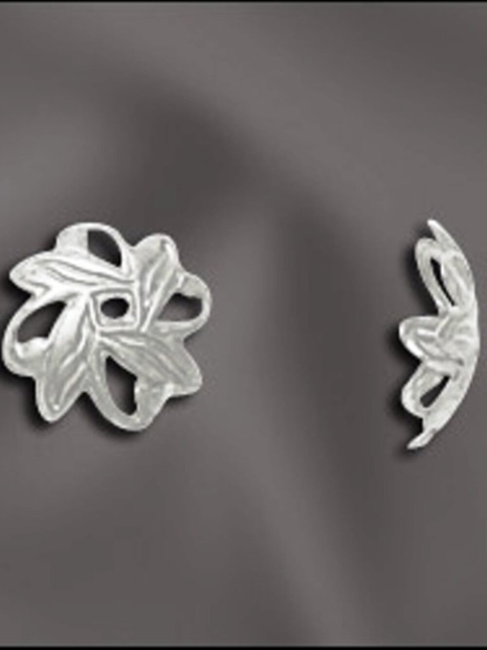 Three Hundred (300) Silver-plated 10mm BEAD CAPS - Open Leaf Filigree